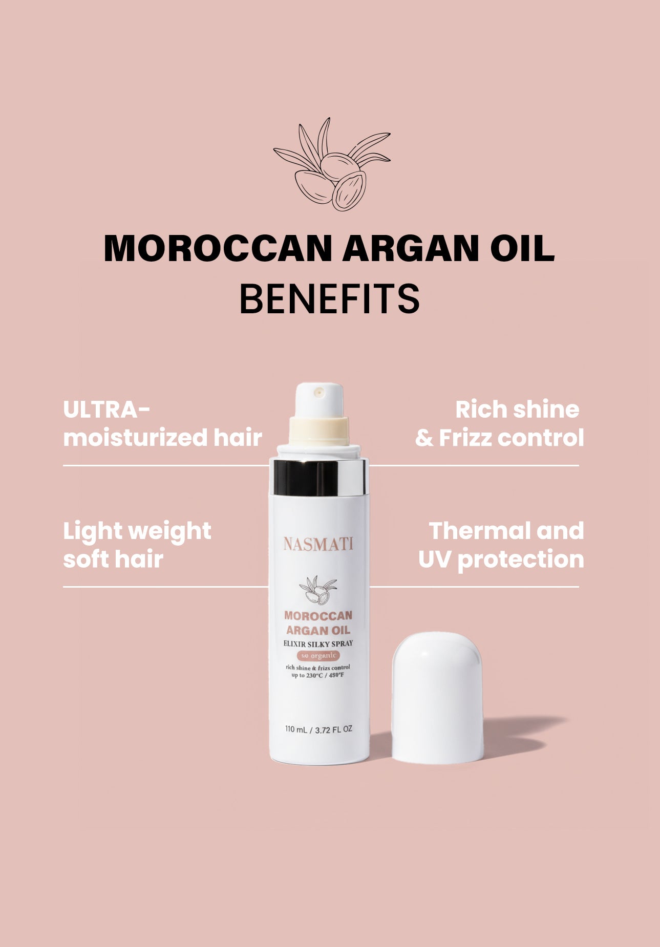 Nasmati™ MoroccanArgan Oil Heat Protectant Spray