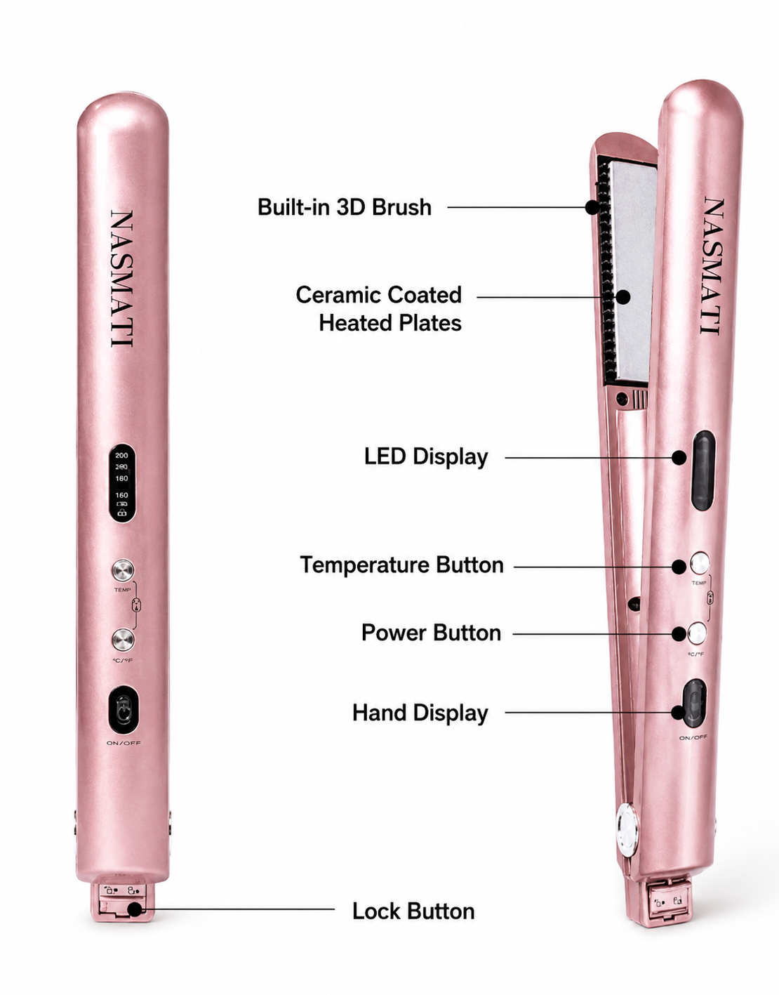 Nasmati™ Cordless Comb Hair Straightener