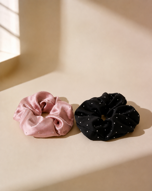 Nasmati™ Satin Crystal Scrunchies